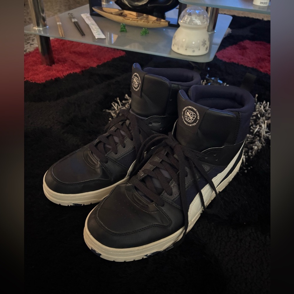 Black and White High-Top Sneakers